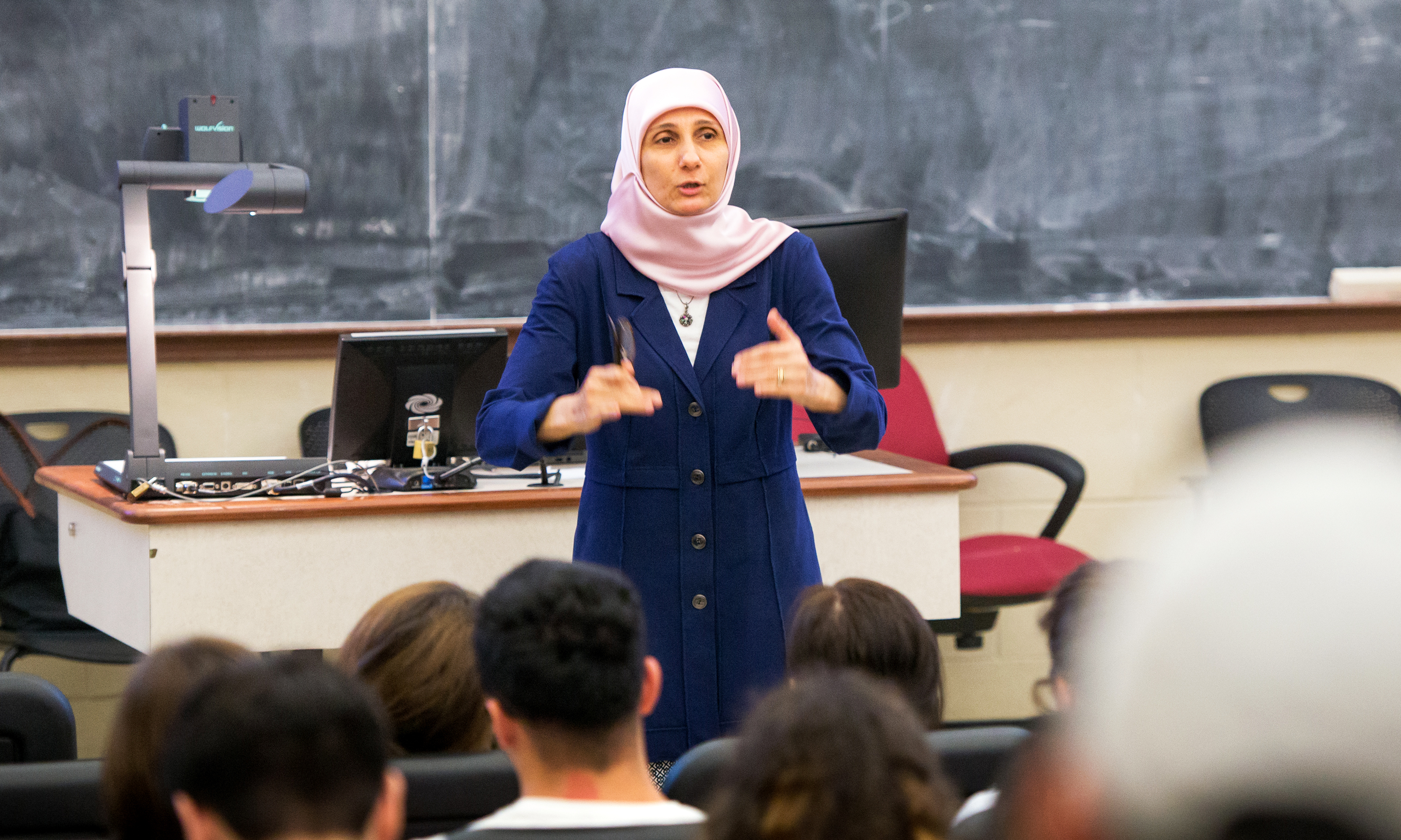 Fatima Fakhreddine teaches during TIP Chemistry Jumpstart in 2017.
