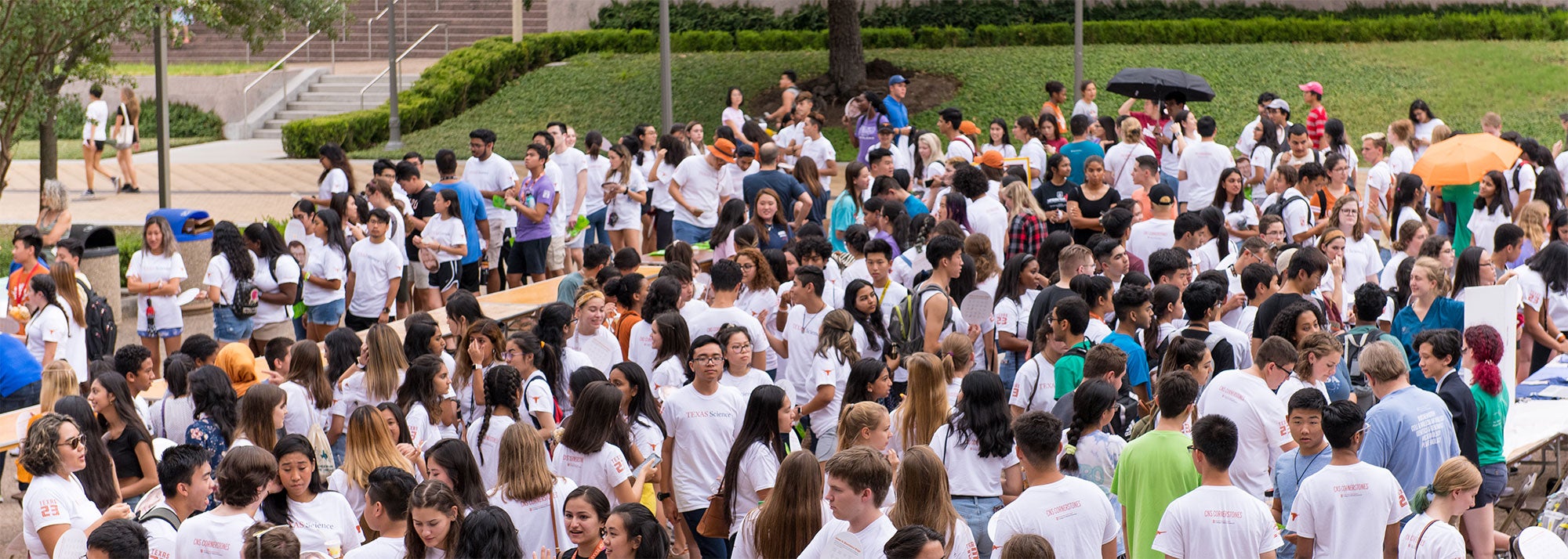 Students in a crowd