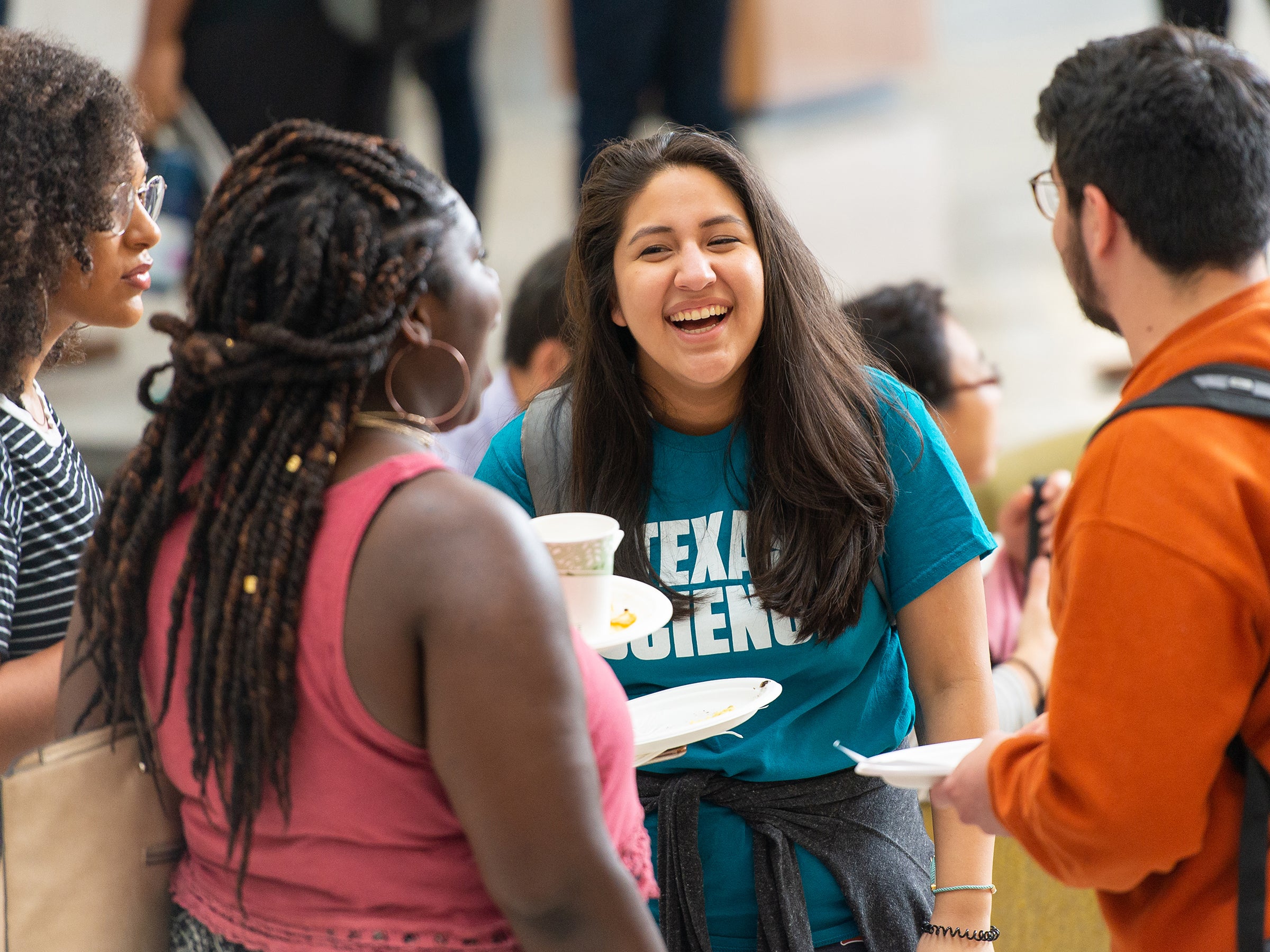 Photos of students socializing