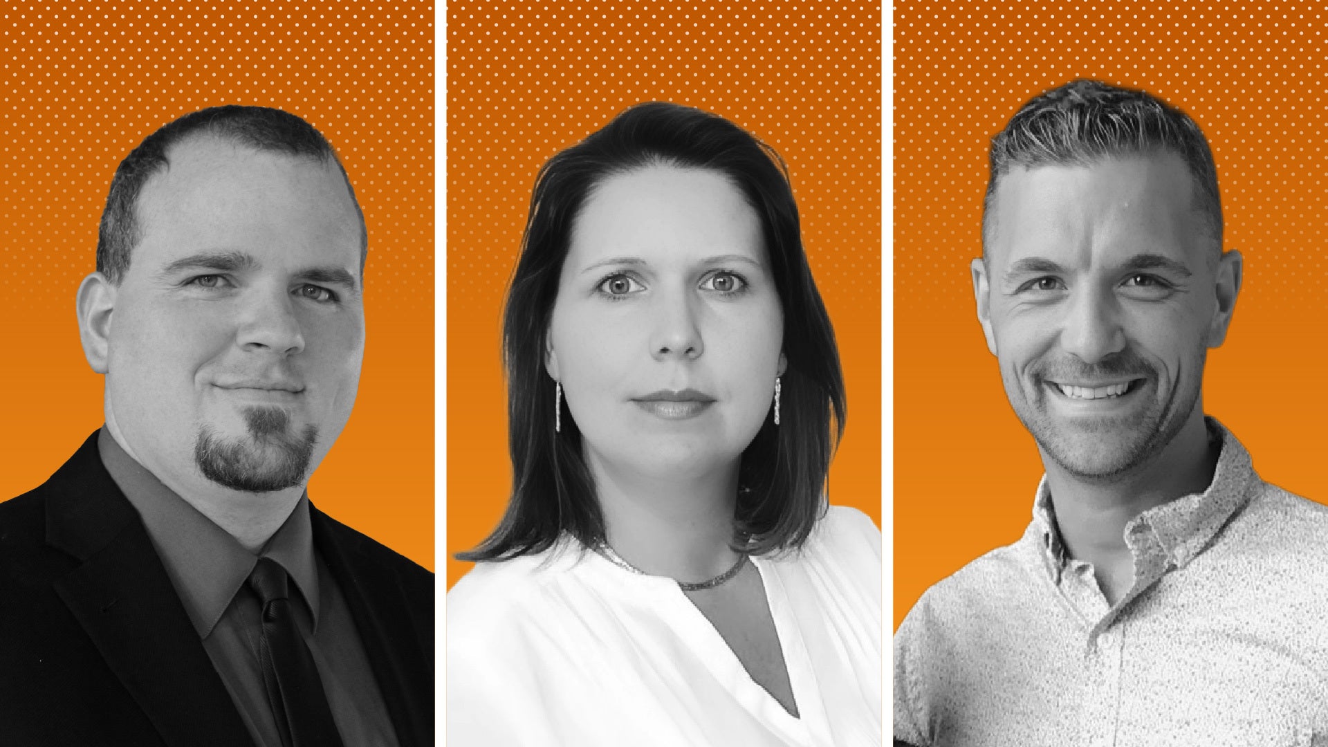 Portraits of three scientists