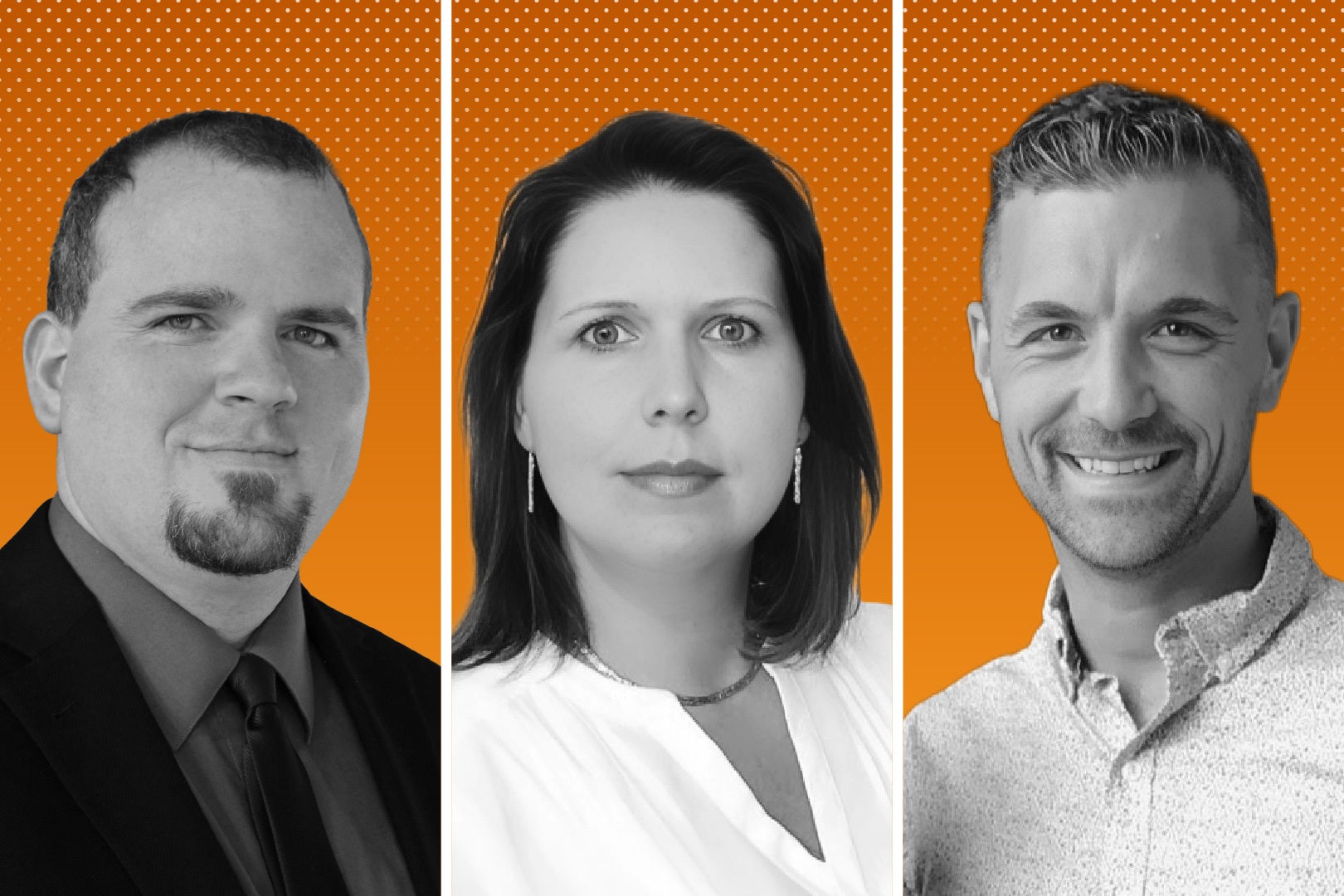 Portraits of three scientists