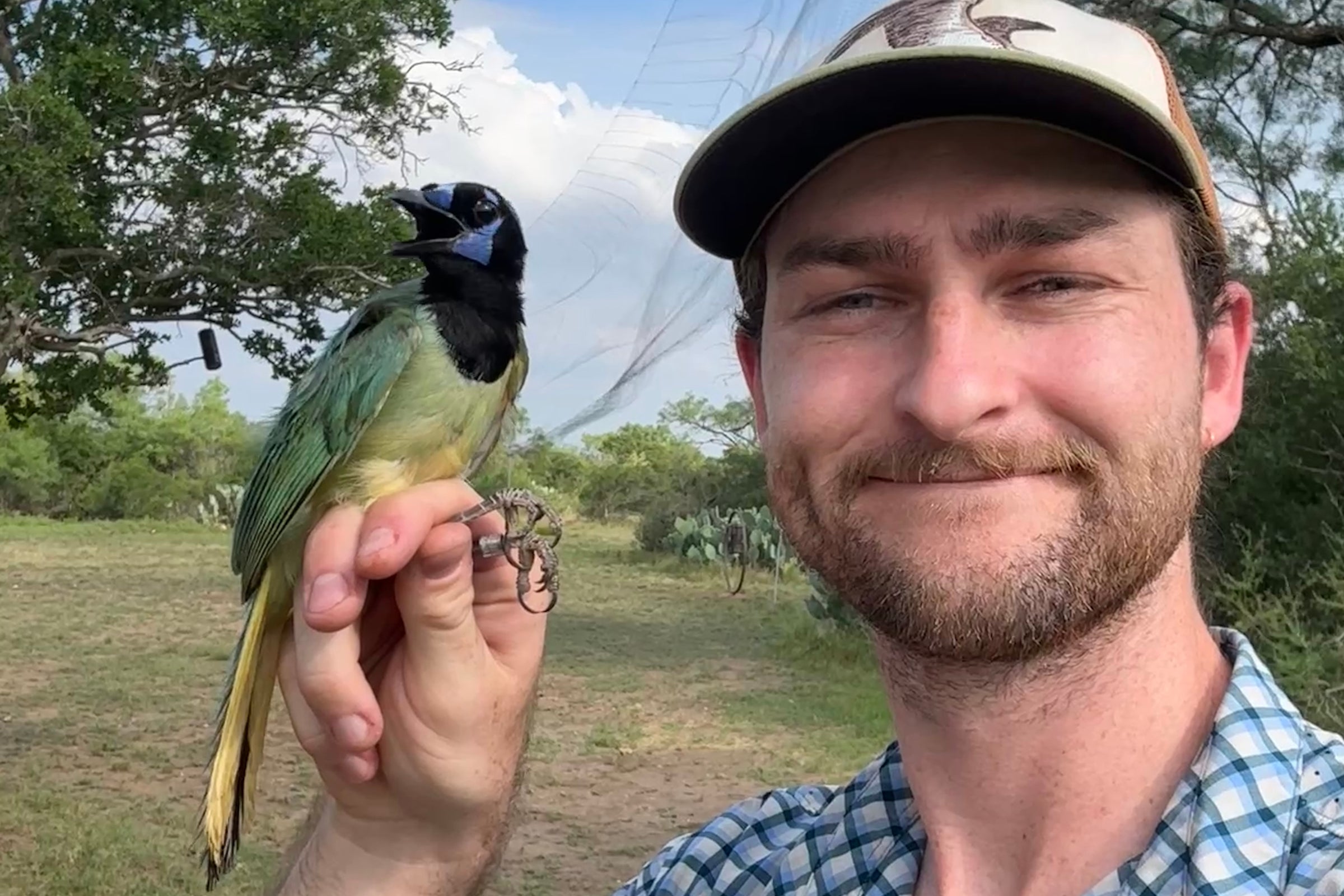 Brian Stokes with a green jay