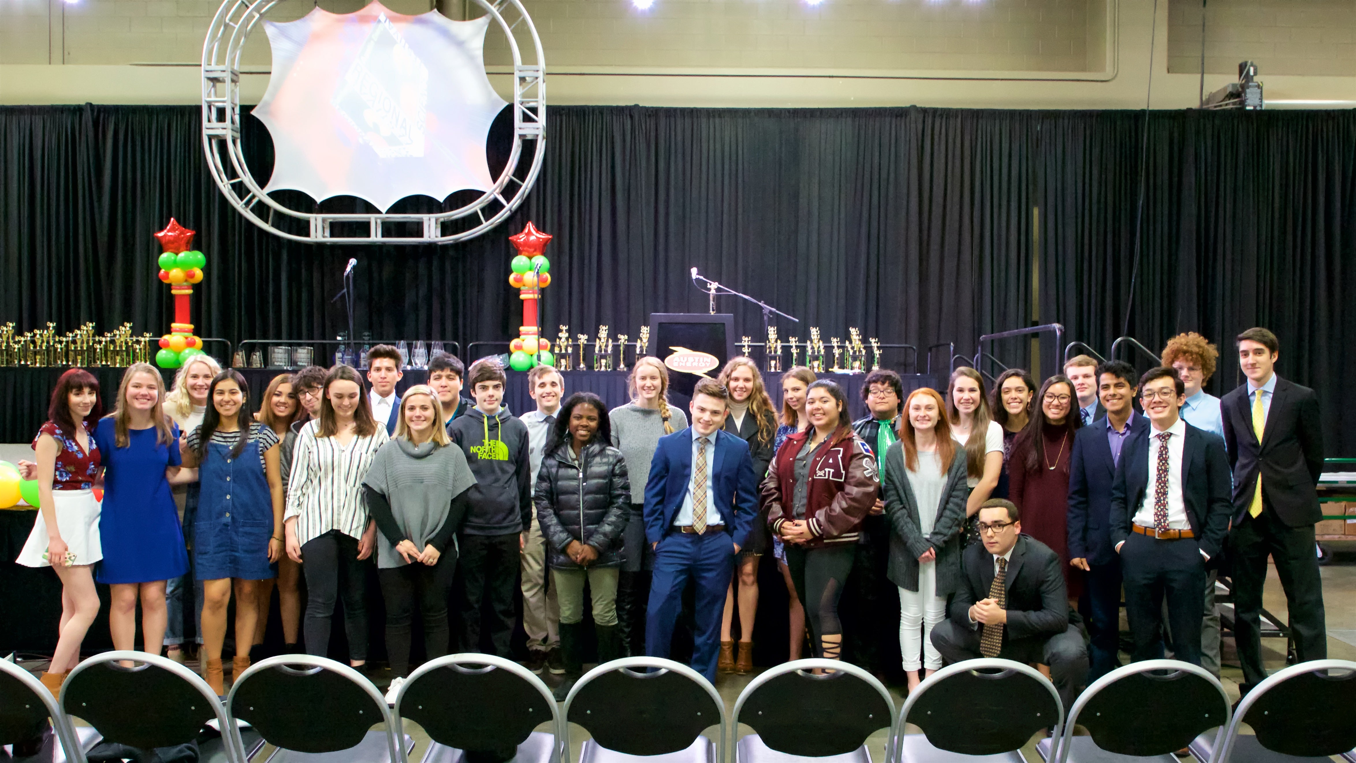 The 2017-2018 High School Research Initiative students at the Austin Regional Science Fair. Photo by Dennis Sheeter, St. Michael's Catholic Academy.