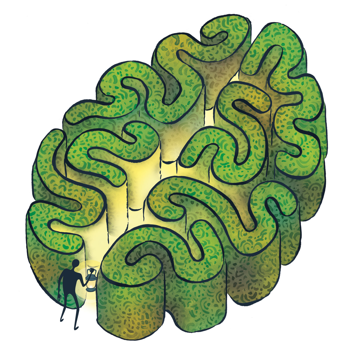 Illustration of brain by Jenna Luecke.