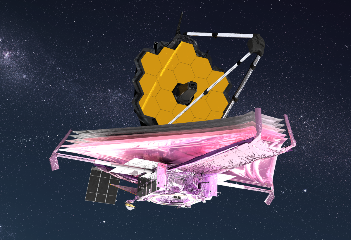 An artist's illustration of the James Webb Space Telescope