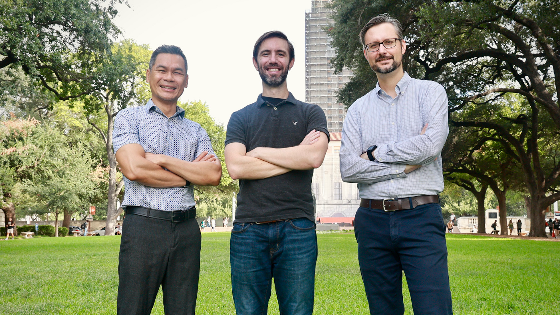 Leaders of the project are (from left to right) Tan Bui-Thanh, Joshua Burby and David Hatch.