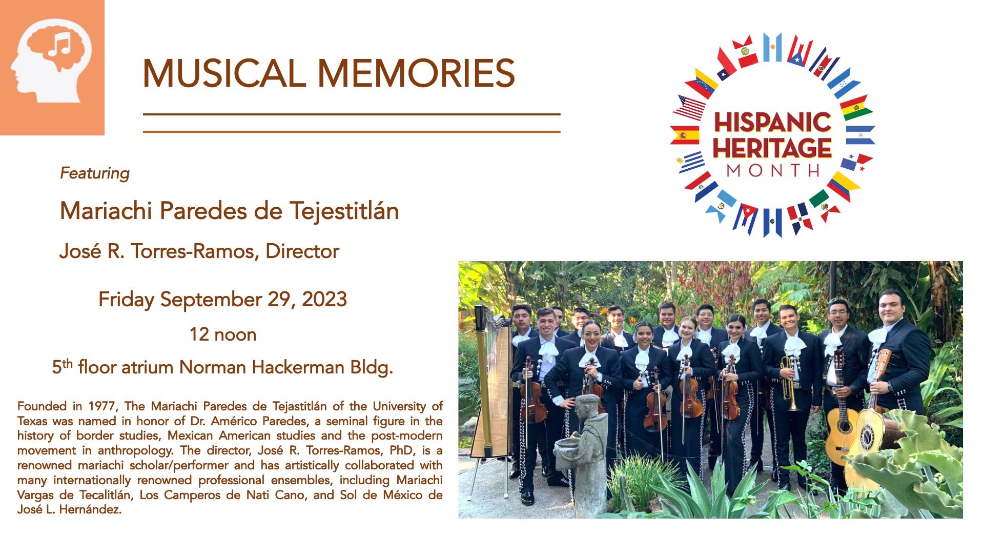 Musical Memories featuring Mariachi Paredes de Tejastitlán
