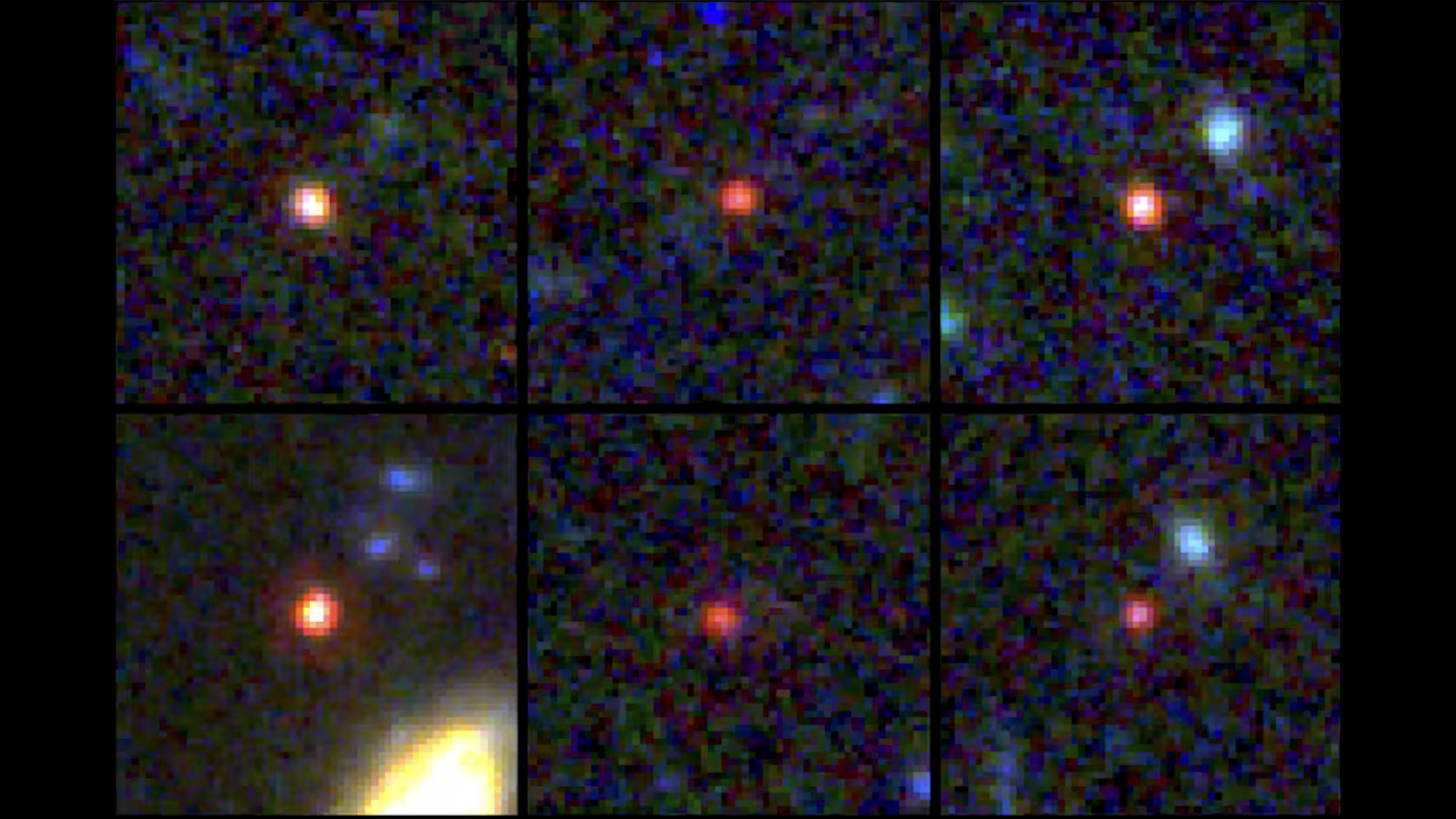 Six candidate galaxies