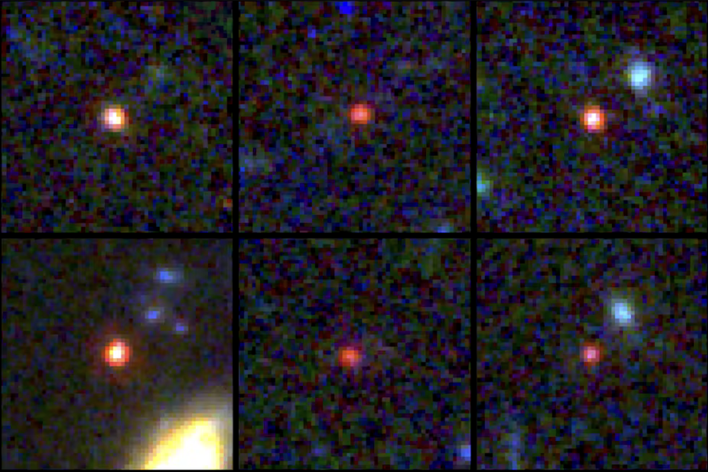 Six candidate galaxies