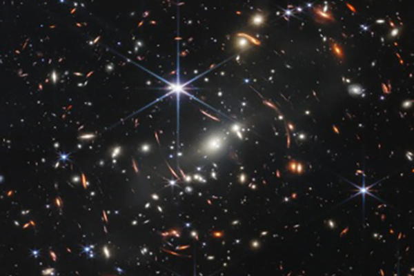 A field of stars and galaxies in deep space